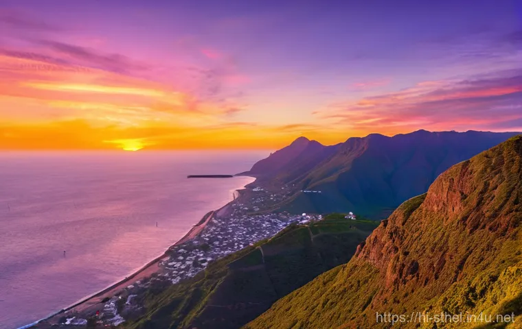 세인트헬레나에서 추천하는 사진 촬영 명소 - **Prompt:** A breathtaking panoramic view of Jamestown, St. Helena, captured from the summit of Jaco...