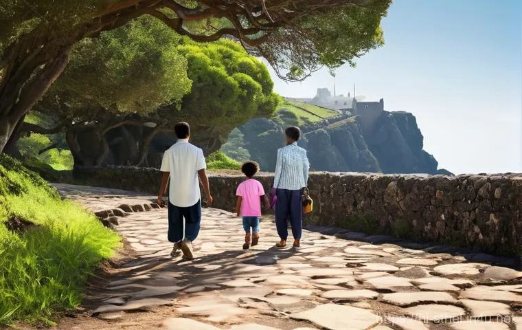 세인트헬레나 트레킹 코스 - **Prompt 1: The Post Box Conqueror**
    "A young adult female hiker, in her late 20s, stands triump...